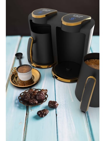 Turkische Kaffeemaschine Duo Wonder Serie IKM-02 Mokka in Schwarz