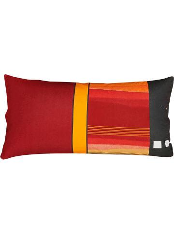 Mako-Single-Jersey Kissenbezug in rot-gelb-anthrazit