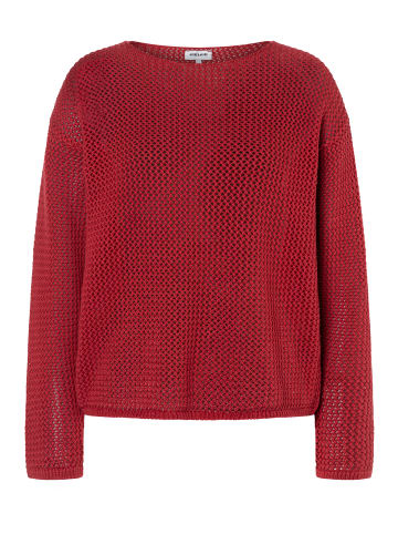 luftiger, transparenter Lockstrickpullover in red