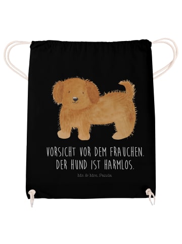 Gymtasche Hund Flauschig mit Spruch in Schwarz