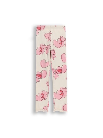 Gerippte Leggings mit langem Bein in ecru