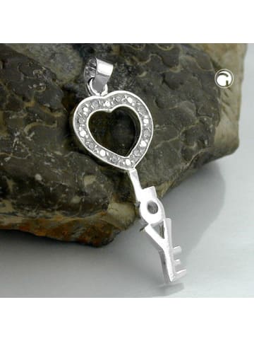 Anhänger 28x12mm Silber 925 in silber