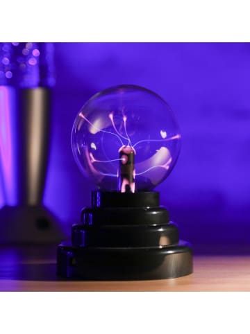 Mini Plasmakugel Retro Effektlicht H: 14cm in schwarz