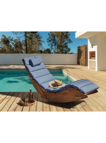 2-tlg Gartenliege BRESCIA PREMIUM in Braun/Blau