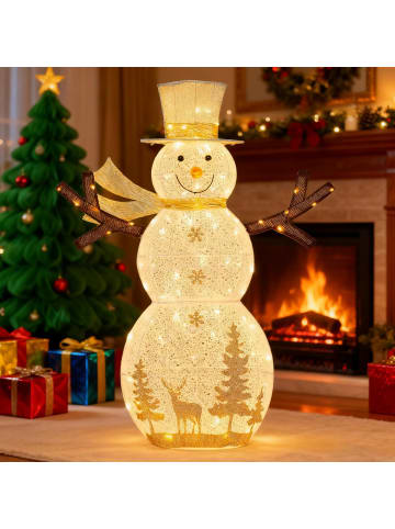 LED Schneemann beleuchtet 141 cm in Weiß