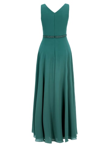 Abendkleid mit Plissee in Dark Emerald