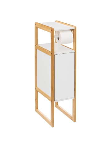 Regal für Toilettenpapier NATUREO, Bambusgestell in Weiß, 33 x 80 x 20 cm