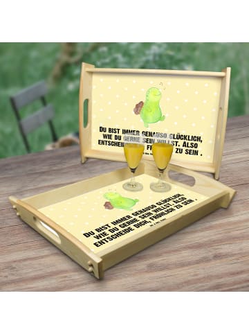 Tablett Schildkröte Pfeifen mit Spruch in Gelb Pastell