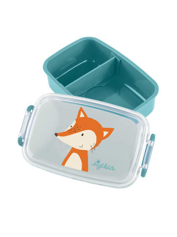 Brotzeitbox Pausenbrot Snackdose Fuchs in blau