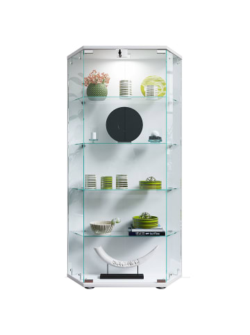 Vitrinenschrank CenilaL weiß Weiß 83 x 17 cm