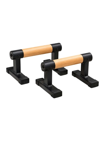 2x Liegestützgriff in Schwarz/ Natur - (B)19,5 x (H)18,5 x (T)33 cm