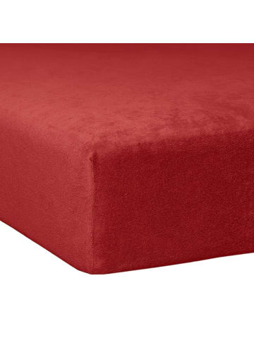 Spannbettlaken Flausch Biber Boxspring in karmin