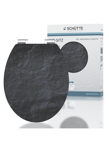 MDF HG WC-Sitz BLACK STONE, mit Absenkautomatik