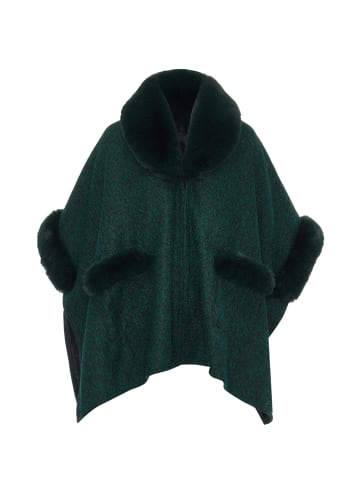 Damen Poncho in Dunkelgrün