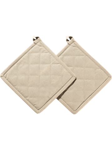 Baumwolle Topflappen 2er-Pack Seattle in beige
