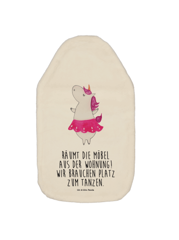 Wärmflasche Einhorn Ballerina mit Spruch in Weiß