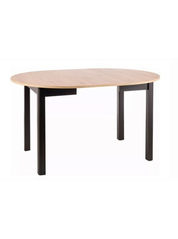 Esstisch Dante Eiche Artisan / schwarz 102-144 / 102 / 76cm
