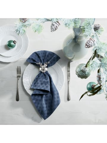 Jacquard, Baumwollmischung Serviette 2er-Pack Denia in blau