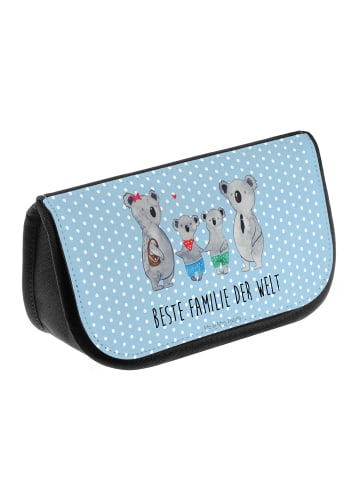Kulturbeutel Koala Familie zwei mit Spruch in Blau Pastell