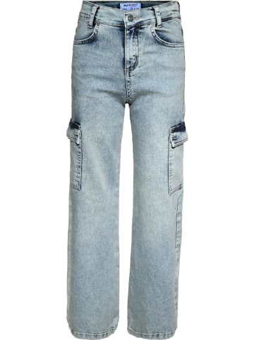 Wide Leg Cargojeans slim fit in light blue