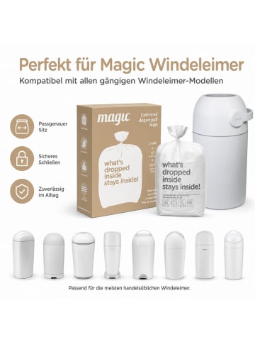 Set Windeleimer-Nachfüllbeutel, Müllbeutel Geruchsdicht + Windel