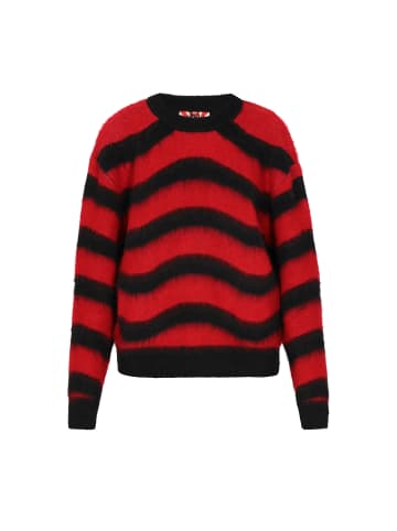 Women Sweater in black red