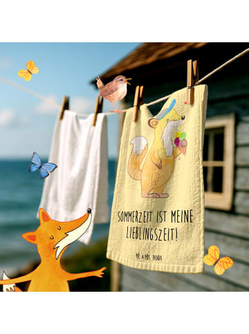Handtuch Sommer Freude mit Spruch in Gelb Pastell