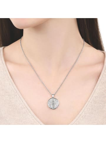 Kette mit Anhänger Edelstahl, IP gold in silber