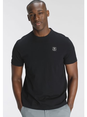 Rundhalsshirt in schwarz