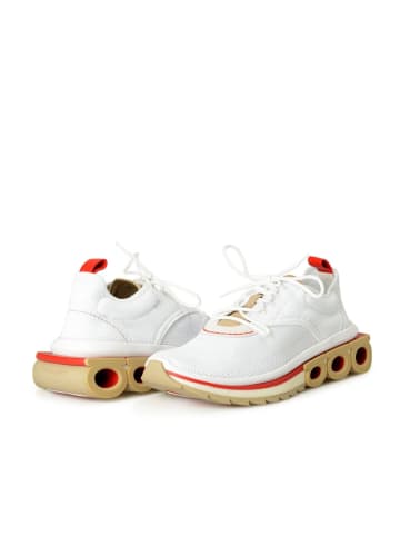 Weiß Stoff Athletik Sneaker