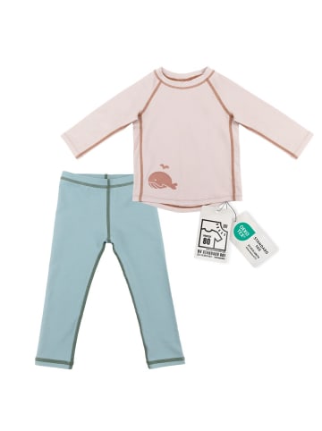 Bade-Set Shirt & Leggings mit UV-Schutz in green,motif,pink