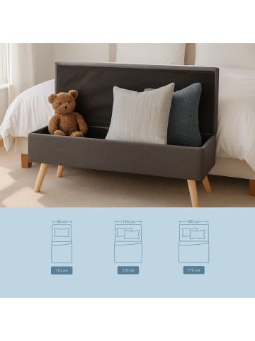 Sitzbank in Grau  - (B)110 x (H)40 x (T)40 cm