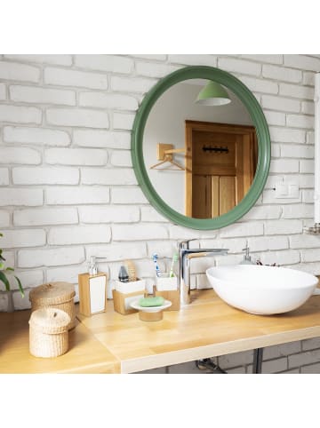4tlg. Badezimmer Set in Natur/Weiß
