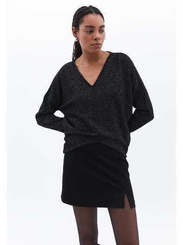 V-Ausschnitt-Pullover BLACK SHINY