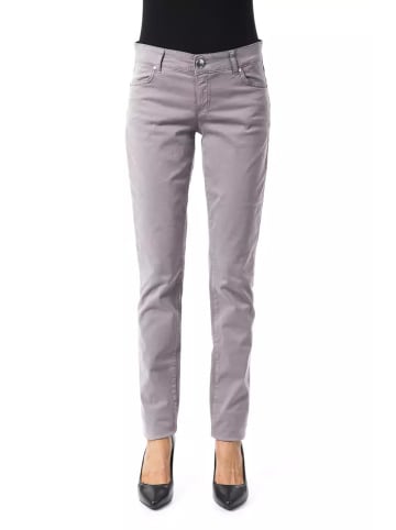 Grau Baumwolle Damen Hose