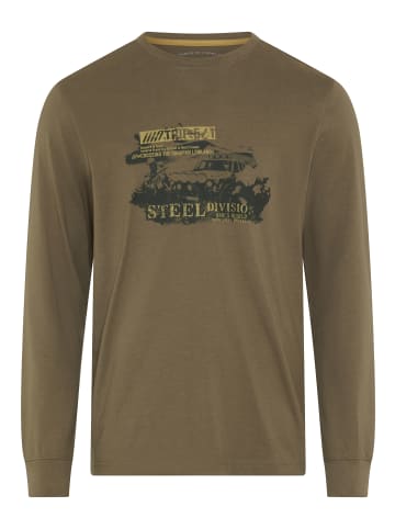 Rundhalsshirt in Oliv