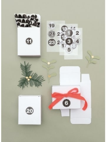 Kalender - Adventskalender Boxen Weiss, 24 Stück