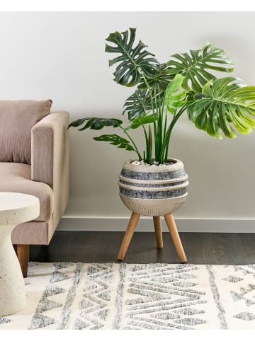 Outdoor Blumentopf ATHYRIUM in Beige/Grau/Braun - (W) 38 x (H) 52 x (L) 38 cm