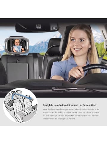 BabyView LED Auto-Sicherheitsspiegel mit Licht in Grau ab 0 Monate