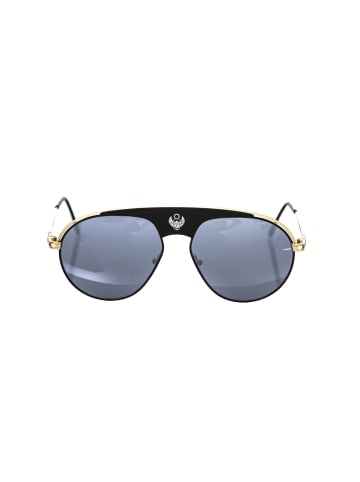 Schwarz Metallic Herren Sonnenbrille Schild