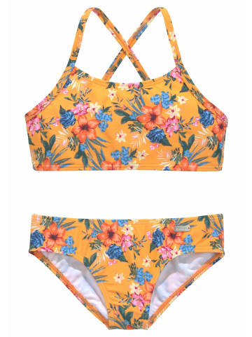 Bustier-Bikini in gelb-bedruckt