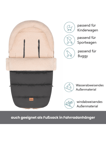 Winterfußsack Atlas Teddy Exklusiv in Grau