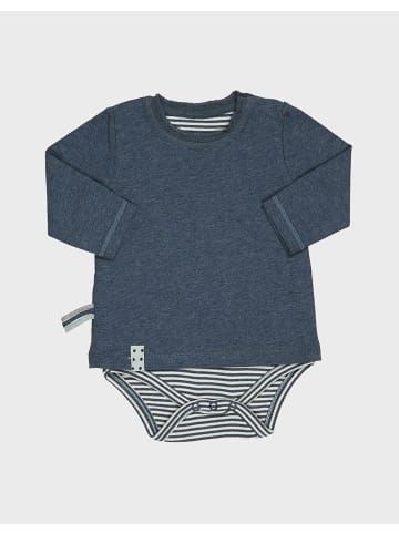 Baby Langarm-Bodyshirt in Indigo Melange