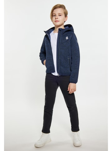 Jungen (Kids) Strickfleeceblouson in Marine Melange