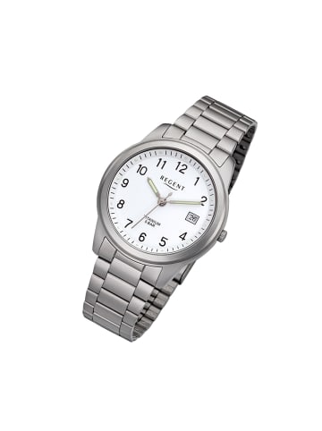 Analog-Armbanduhr Regent Titan-Uhren silber mittel (ca. 36mm)