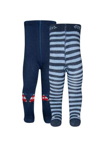 2er-Set Strumpfhose 2er Pack Feuerwehr/Ringel in blau