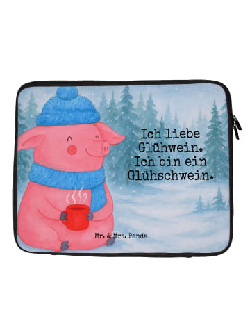 Laptop Tasche Schwein Glühwein Design mit Spruch in Weiß