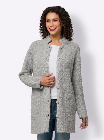 Strickjacke in hellgrau-meliert