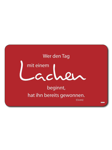 Frühstücksbrettchen mit Text Lachen, 23,5 x 14 cm, Melamin in Rot in Rot