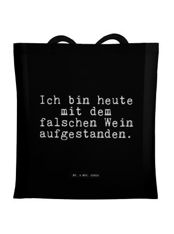 Tasche Ich bin heute mit... mit Spruch in Schwarz